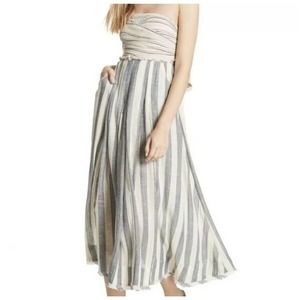 Free People Stripe Me Up Strapless Midi Dress size Small